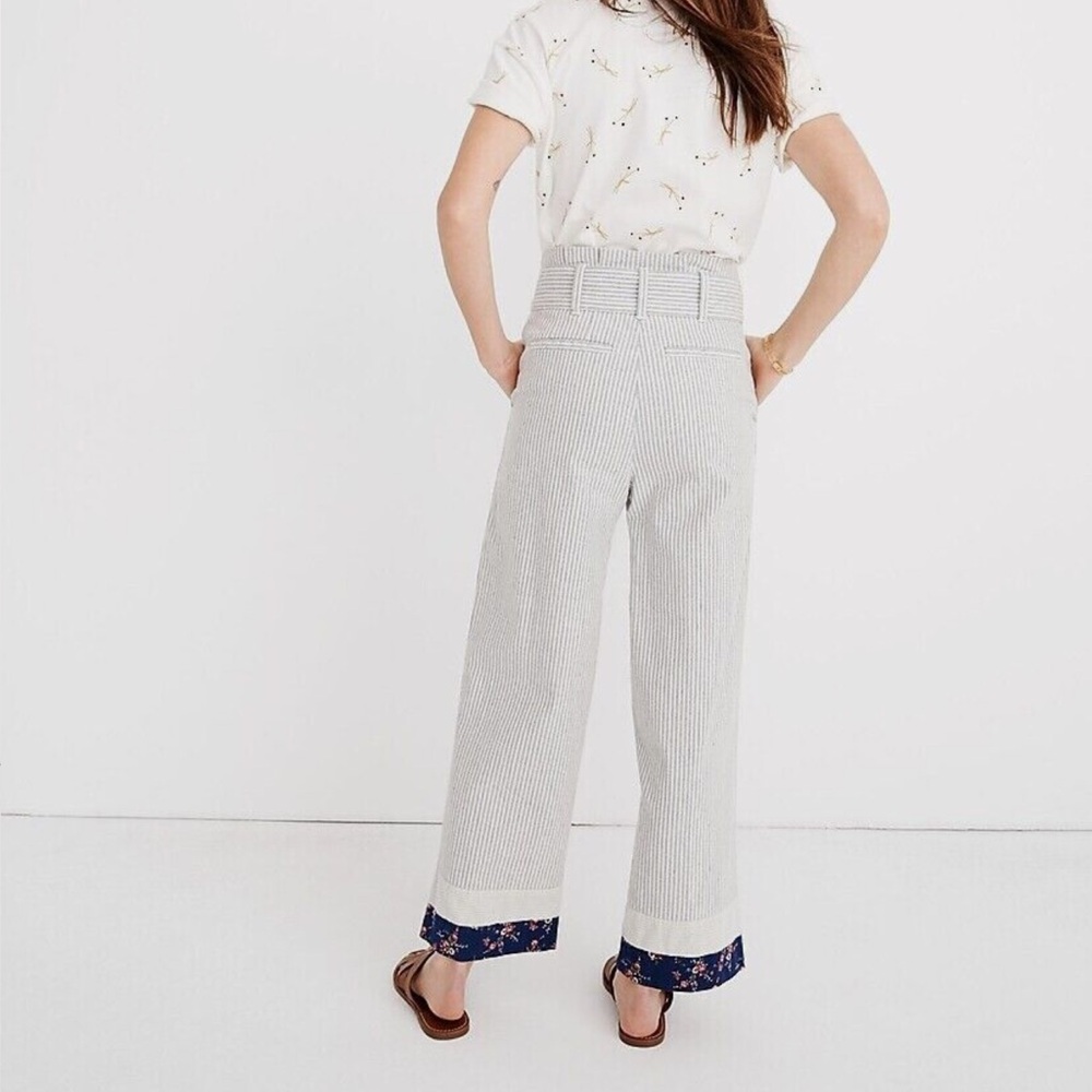 Madewell x New Denim Project Striped High-Waist Paperbag Ankle Pants - Picture 10 of 11